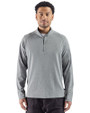 Cutter & Buck Virtue Recycled Heathered Featherlight Pique Mens Quarter-Zip Pullover Hunter Heather Front