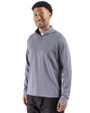 Cutter & Buck Virtue Recycled Heathered Featherlight Pique Mens Quarter-Zip Pullover Navy Blue Heather Side