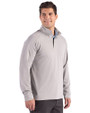 Cutter & Buck Virtue Recycled Heathered Featherlight Pique Mens Quarter-Zip Pullover Polished Heather Side