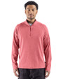 Cutter & Buck Virtue Recycled Heathered Featherlight Pique Mens Quarter-Zip Pullover Red Heather Front