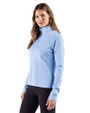 Cutter & Buck Virtue Recycled Heathered Featherlight Pique Womens Quarter Zip Pullover Atlas Heather Side