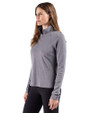 Cutter & Buck Virtue Recycled Heathered Featherlight Pique Womens Quarter Zip Pullover Black Heather Side