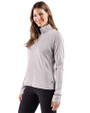 Cutter & Buck Virtue Recycled Heathered Featherlight Pique Womens Quarter Zip Pullover Polished Heather Side