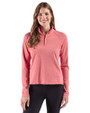 Cutter & Buck Virtue Recycled Heathered Featherlight Pique Womens Quarter Zip Pullover Red Heather Front