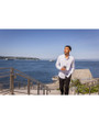 Cutter & Buck Skyline Windowpane Recycled Long Sleeve Button Down Mens Dress Shirt Elemental Grey Lifestyle