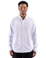 Cutter & Buck Skyline Windowpane Recycled Long Sleeve Button Down Mens Dress Shirt French Blue Front