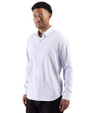 Cutter & Buck Skyline Windowpane Recycled Long Sleeve Button Down Mens Dress Shirt French Blue Side