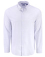Cutter & Buck Skyline Windowpane Recycled Long Sleeve Button Down Mens Dress Shirt Navy Blue Mannequin