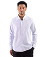 Cutter & Buck Skyline Windowpane Recycled Long Sleeve Button Down Mens Big & Tall Dress Shirt Navy Blue Front