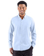 Cutter & Buck Skyline End on End Recycled Long Sleeve Mens Dress Shirt  Tour Blue Front