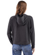 Cutter & Buck Drift Epic Versatility Recycled Textured Knit Womens Half Zip Hooded Pullover Black Back