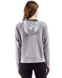Cutter & Buck Drift Epic Versatility Recycled Textured Knit Womens Half Zip Hooded Pullover CONCRETE Back