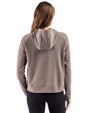 Cutter & Buck Drift Epic Versatility Recycled Textured Knit Womens Half Zip Hooded Pullover Mushroom Back
