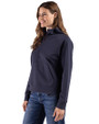 Cutter & Buck Drift Epic Versatility Recycled Textured Knit Womens Half Zip Hooded Pullover Navy Blue Side