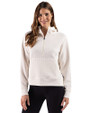 Cutter & Buck Drift Epic Versatility Recycled Textured Knit Womens Half Zip Hooded Pullover Shell Front