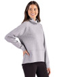 Cutter & Buck Drift Epic Confidence Recycled Textured Knit Womens High Neck Pullover CONCRETE Side