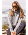 Cutter & Buck Drift Epic Confidence Recycled Textured Knit Womens High Neck Pullover CONCRETE Lifestyle