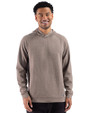 Cutter & Buck Drift Epic Versatility Recycled Textured Knit Mens Hooded Pullover Mushroom Front