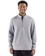 Cutter & Buck Drift Epic Versatility Recycled Textured Knit Mens Quarter Zip CONCRETE Front