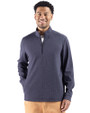 Cutter & Buck Drift Epic Versatility Recycled Textured Knit Mens Quarter Zip Navy Blue Front