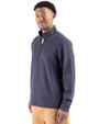 Cutter & Buck Drift Epic Versatility Recycled Textured Knit Mens Quarter Zip Navy Blue Side