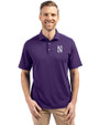 Northwestern Wildcats- Cutter & Buck Virtue Recycled Featherlight Pique Mens Polo College Purple Front