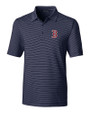 Boston Red Sox Cutter & Buck Forge Pencil Stripe Stretch Mens Polo Liberty Navy Mannequin