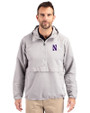 Northwestern Wildcats- Cutter & Buck Charter Recycled Packable Mens Half Zip Anorak Jacket Polished Medium Gray Front