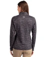 Northwestern Wildcats- Cutter & Buck Traverse Recycled Smooth Stretch Womens Camo Quarter Zip Pullover Black Back