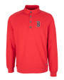 Boston Red Sox Cutter & Buck Saturday Cotton Blend Mens Mock Pullover Sweatshirt Red Heather Mannequin