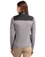 Northwestern Wildcats- Cutter & Buck Stealth Recycled Hybrid Quilted Womens Windbreaker Jacket Black Back