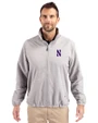 Northwestern Wildcats- Cutter & Buck Charter Recycled Packable Mens Full Zip Jacket Polished Medium Gray Front