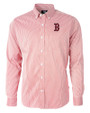 Boston Red Sox Cutter & Buck Versatech Pinstripe Stretch Mens Big and Tall Dress Shirt Red Mannequin