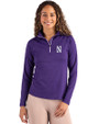 Northwestern Wildcats- Cutter & Buck Coastline Recycled Double Peached Womens Quarter Zip Pullover College Purple Front