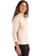 Northwestern Wildcats- Cutter & Buck Coastline Recycled Double Peached Womens Quarter Zip Pullover Wheat Side