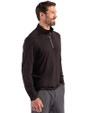 Northwestern Wildcats- Cutter & Buck Coastline Recycled Double Peached Mens Quarter Zip Pullover Black Side