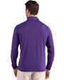 Northwestern Wildcats- Cutter & Buck Coastline Recycled Double Peached Mens Quarter Zip Pullover College Purple Back