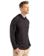 Northwestern Wildcats- Cutter & Buck Prospect Recycled Featherlight Stretch Mens Big & Tall Hooded Pullover Black Side
