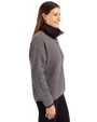 Northwestern Wildcats- Cutter & Buck Cascade Epic Comfort Recycled Sherpa Fleece Womens Full Zip Jacket Elemental Grey/Black Side