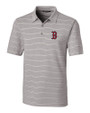 Boston Red Sox Cutter & Buck Forge Epic Confidence Recycled Heathered Stripe Stretch Mens Polo Polished Medium Gray Mannequin