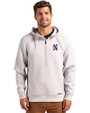 Northwestern Wildcats- Cutter & Buck Roam Recycled Buttery-Soft Knit Mens Half Zip Hooded Pullover Solitare Front