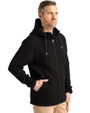 Northwestern Wildcats- Cutter & Buck Roam Recycled Buttery-Soft Knit Mens Full Zip Hooded Jacket Black Side