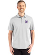 Northwestern Wildcats- Cutter & Buck Advantage Refresh Recycled Cotton-Blend Pique Mens Big & Tall Polo CONCRETE Front