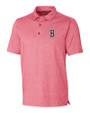 Boston Red Sox Cutter & Buck Forge Heathered Stretch Mens Polo Cardinal Red Heather Mannequin