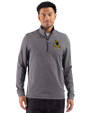 Pittsburgh Steelers Historic Cutter & Buck Adapt Recycled Soft Knit Stripe Mens Quarter Zip Pullover Black Heather Front