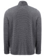 Cleveland Browns Historic Cutter & Buck Adapt Recycled Soft Knit Stripe Mens Quarter Zip Pullover Black Heather Mannequin Back