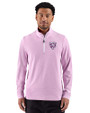 Chicago Bears Monochromatic Cutter & Buck Adapt Recycled Soft Knit Stripe Mens Quarter Zip Pullover  Gelato Heather/White Front