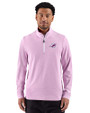Miami Dolphins Monochromatic Cutter & Buck Adapt Recycled Soft Knit Stripe Mens Quarter Zip Pullover  Gelato Heather/White Front