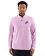Detroit Lions Monochromatic Cutter & Buck Adapt Recycled Soft Knit Stripe Mens Quarter Zip Pullover  Gelato Heather/White Front