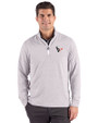 Houston Texans - Cutter & Buck Adapt Recycled Soft Knit Stripe Mens Quarter Zip Pullover  Polished Heather/White Front